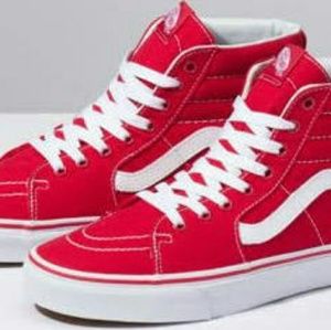 Brand new red high top vans